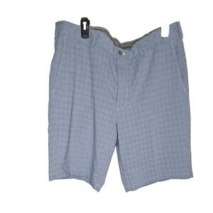 Walter Hagen 11 Majors Men's Golf Shorts 38 Blue Check Stretch‎ Performance